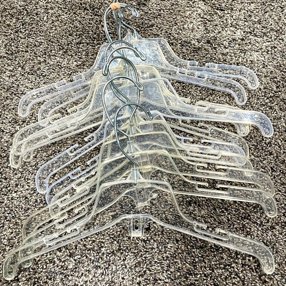 Set of 20 kid size clear plastic Hangers